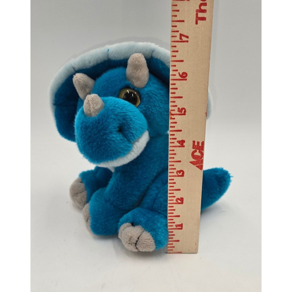 Wild Republic‎ Blue Triceratops Plush Dinosaur Stuffed Animal 2016 KM Intl - Picture 12 of 12